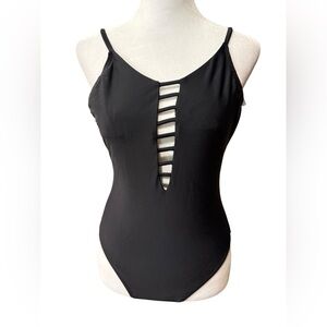 Women’s Black Strappy One-Piece Swimsuit by Xhilaration Size small EUC